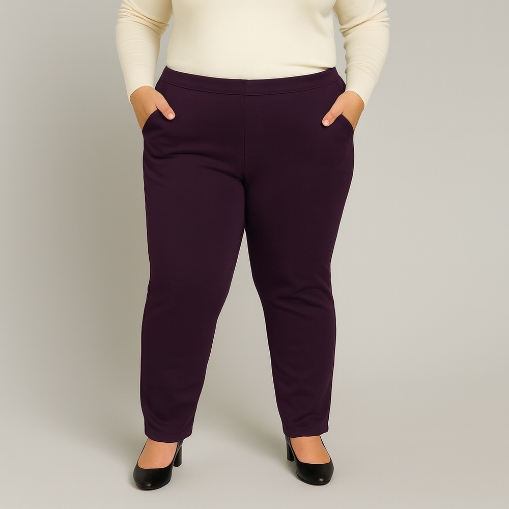 St. John’s Bay Size 0X Skinny Leg Pants Plum/Purple/Cranberry -Stretch